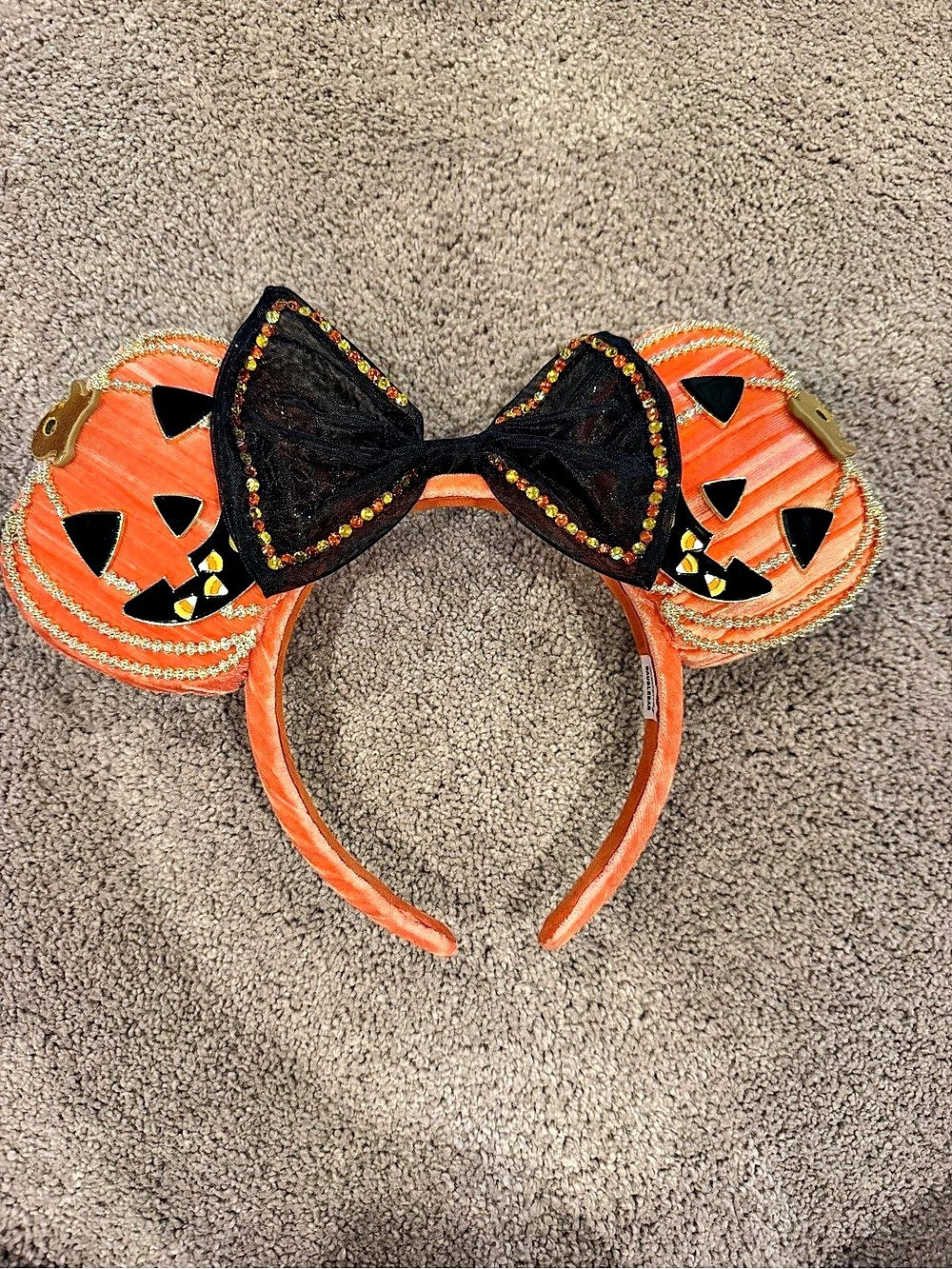 Baublebar Disney Halloween Mickey Mouse Ears Orange & Black Like New